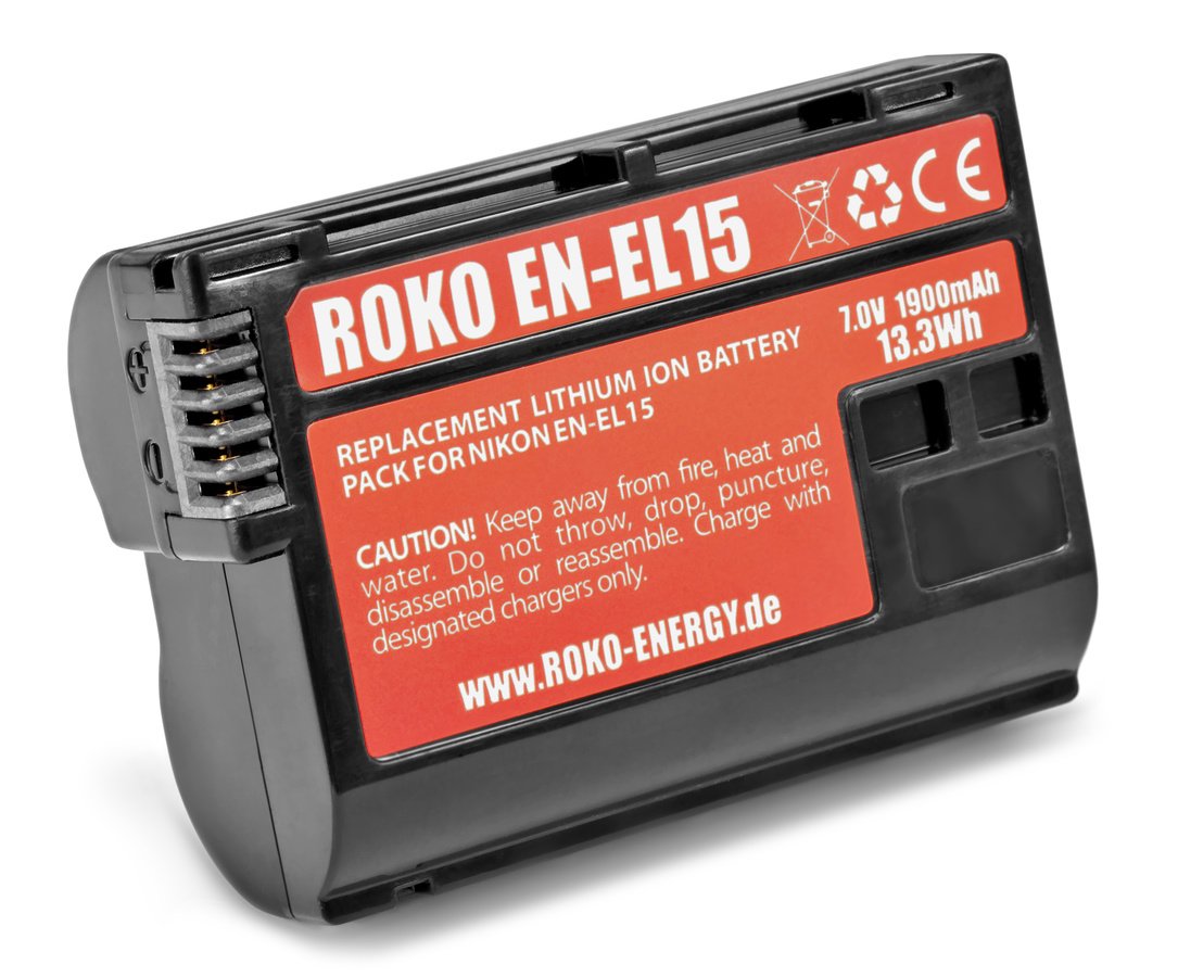 Rückseite ROKO EN-EL15 Akku für Nikon DSLR