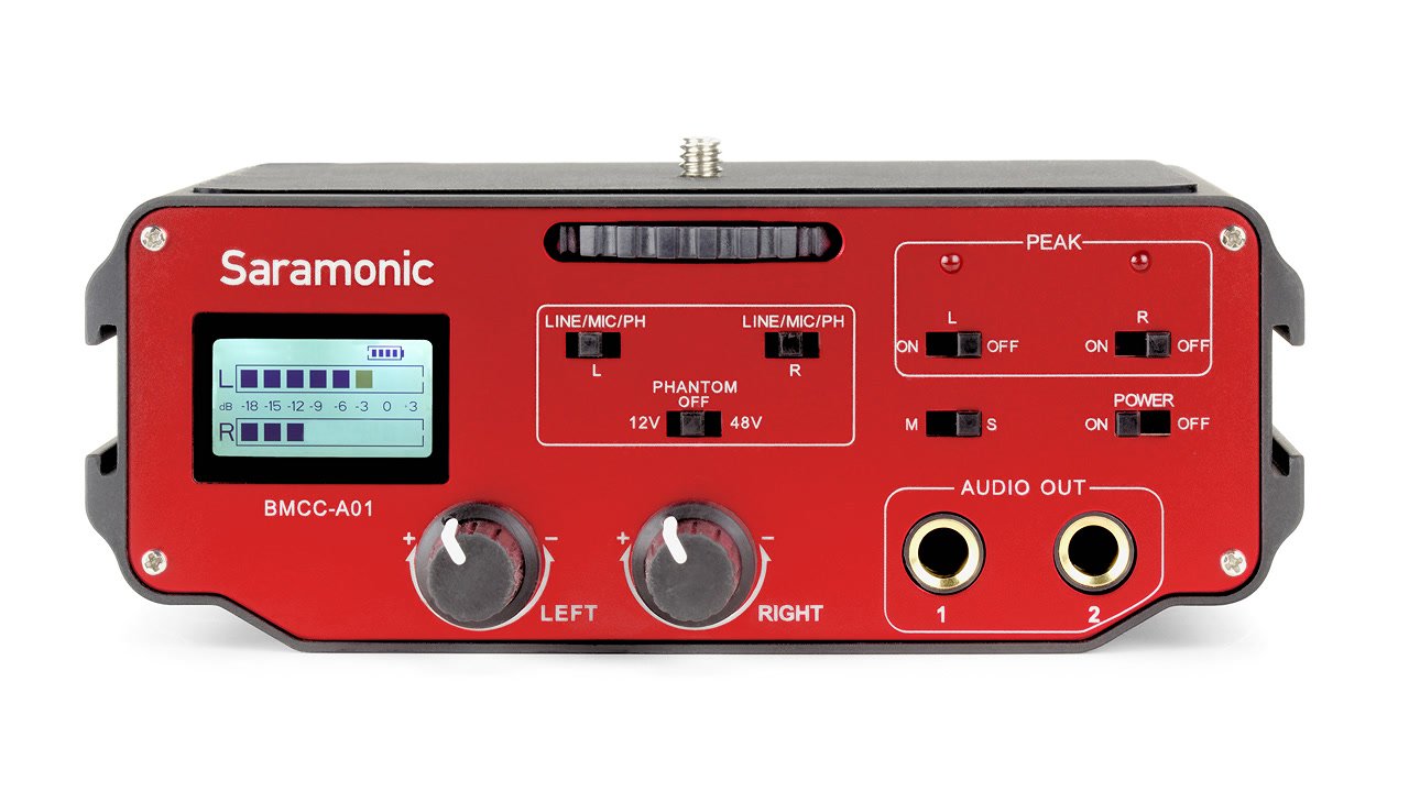 Saramonic BMCC-A01 aktiver Audiomischer mit +48V und XLR.