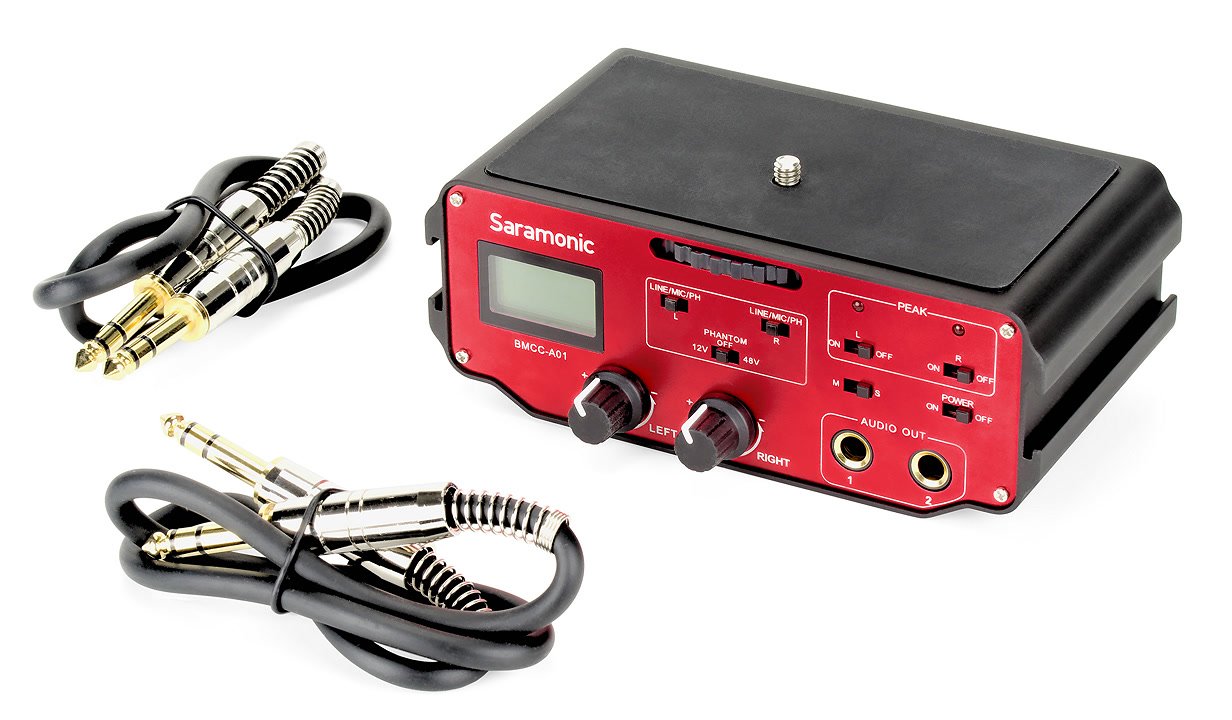 Lieferumfang Saramonic BMCC-A01 Audiomischer.