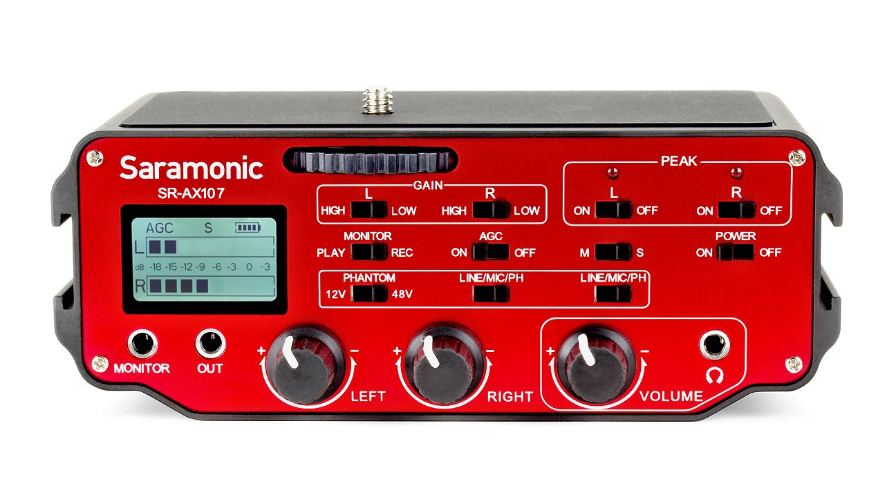Vorderansicht Saramonic SR-AX107 Audiomischer