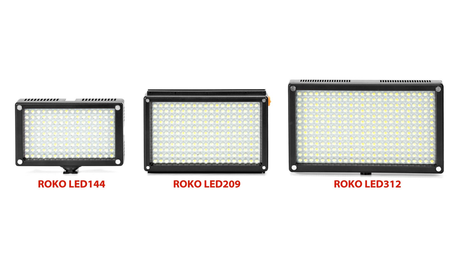 Grössenvergleich ROKO LED144, LED209 und LED312