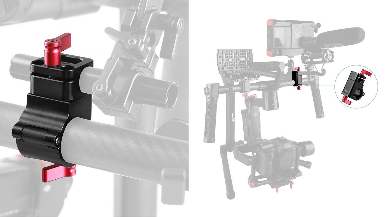 DJI Ronin mit 15mm Rod befestigt an Griffstange