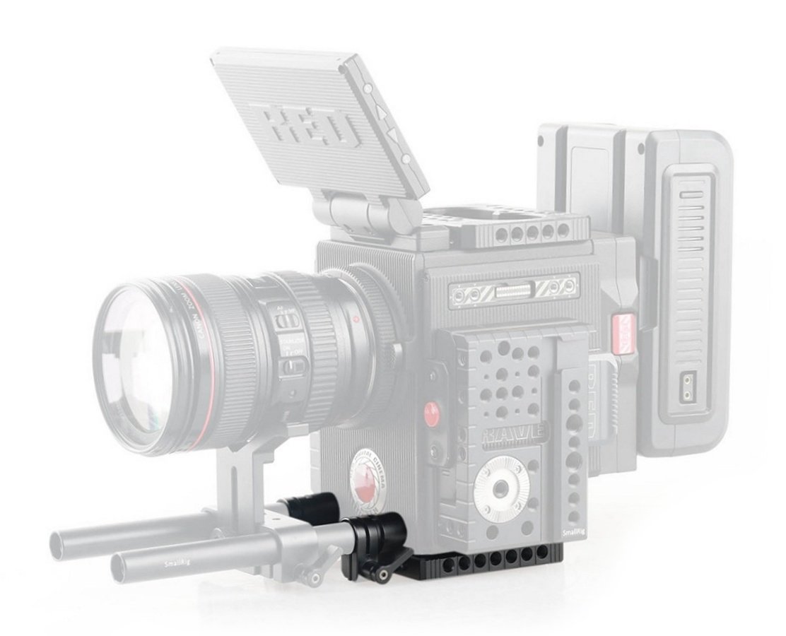 RED Filmkamera mit Baseplate und 15mm Rods