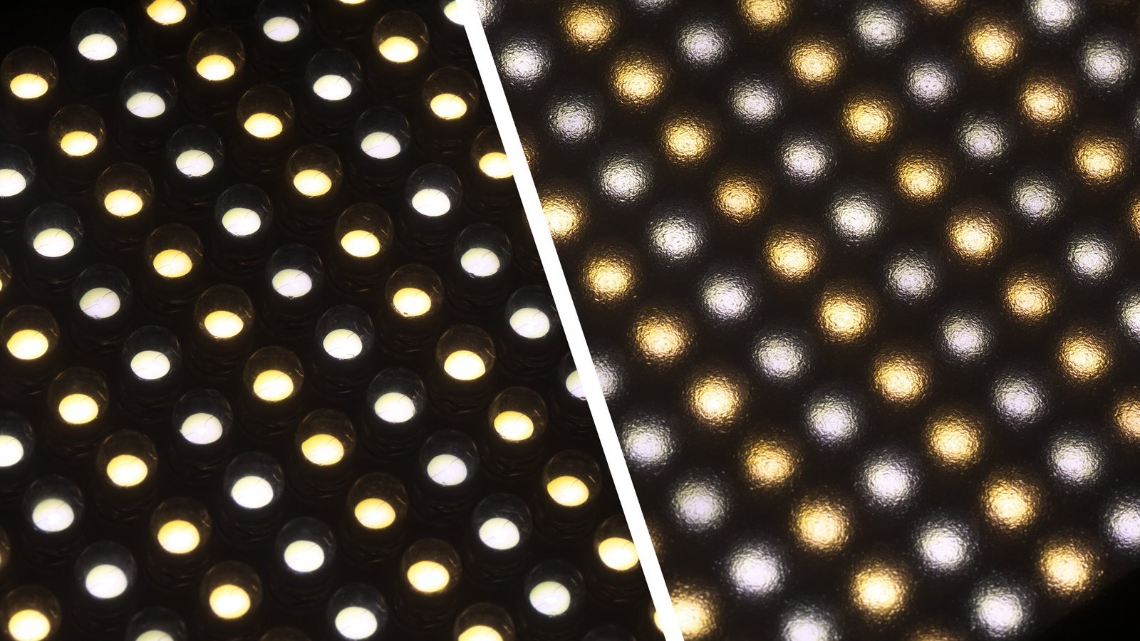 Vergleich LEDs mit und ohne Diffusscheibe
