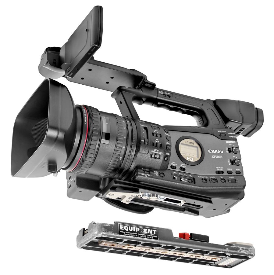 Canon XF305 Camcorder mit Sony VCT-14 Stativadapter