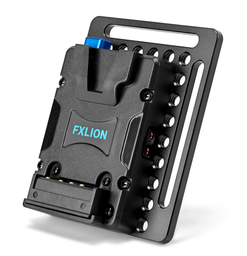 FXlion NANO L03 mini V-Mount Akkuplatte auf Cheeseplate