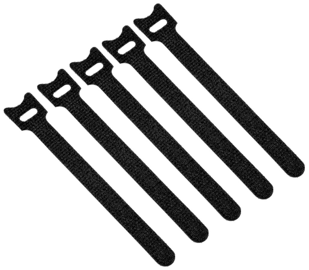 ROKO KK-150 5er Set schwarze Kabelbinder mit Klettverschluss