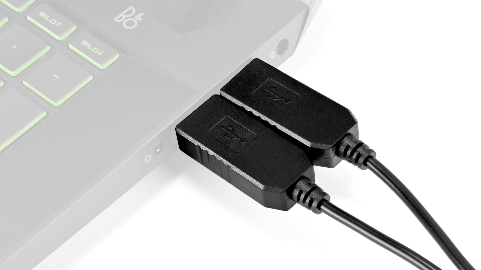 Das Kabel lässt sich am Notebook oder USB-Hub anschliessen