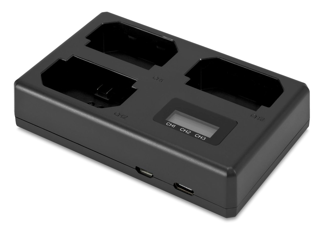 ROKO TCU3-NPFZ Dreifachladegerät mit USB für Sony NP-FZ100 Akkus