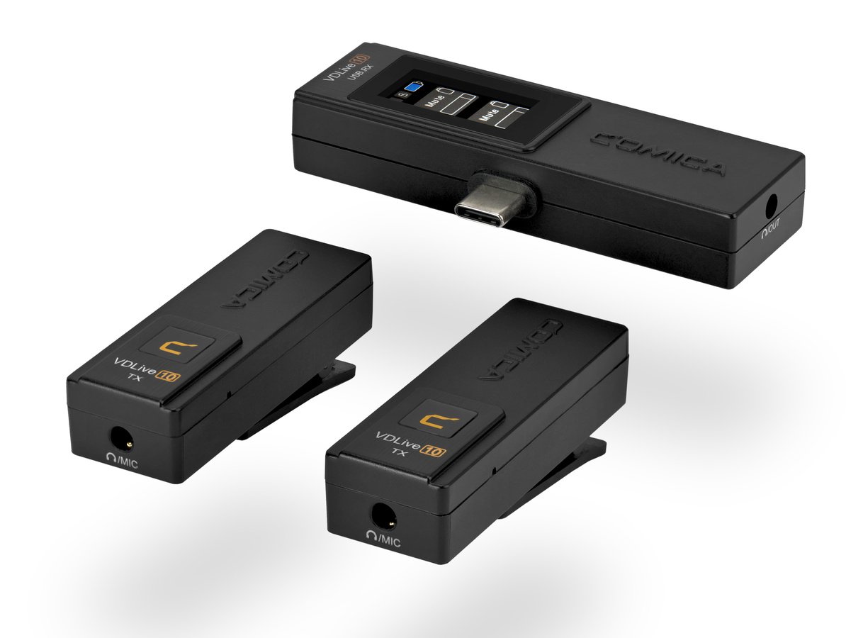 Comica VDLive10 (USB) 2.4Ghz Audiofunkstrecke Kit mit USB-C Anschluss (schwarz)