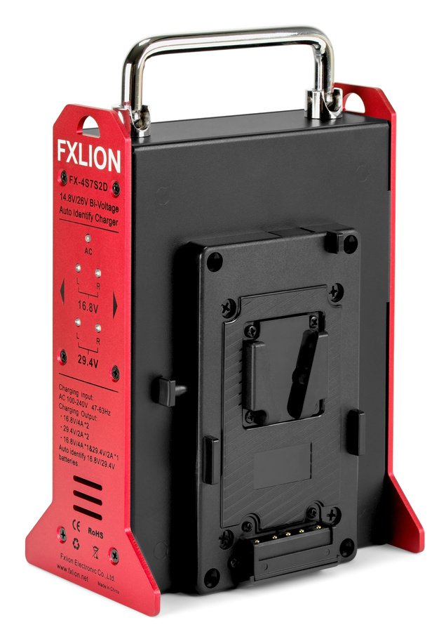 FXLION FX-4S7S2D Dual Voltage 2-fach V-Mount 14.8V / 26V Schnellladegerät