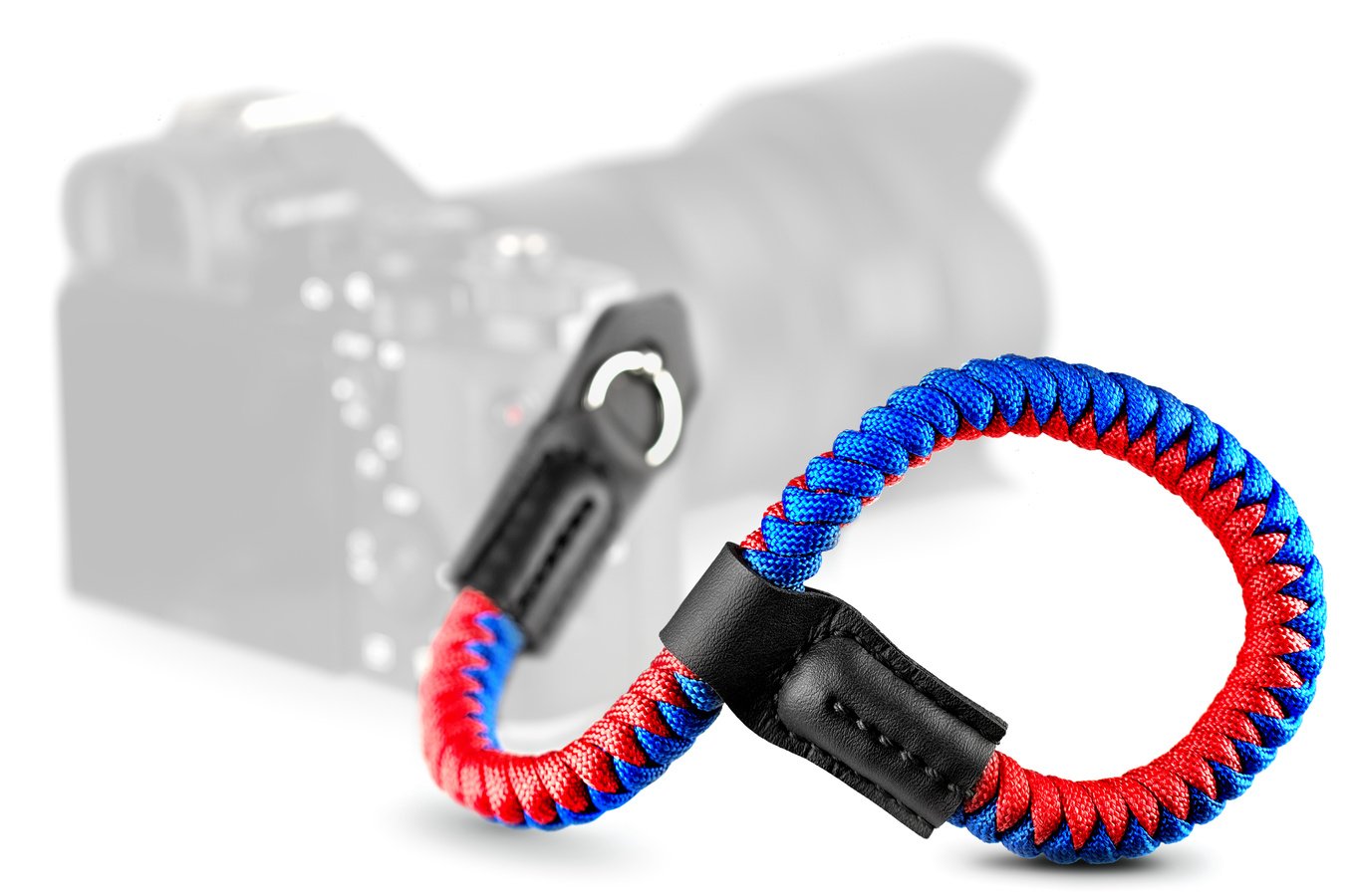 ROKO PCH-05 robuste Kamera Handschlaufe aus Paracord 550 (blau/rot)