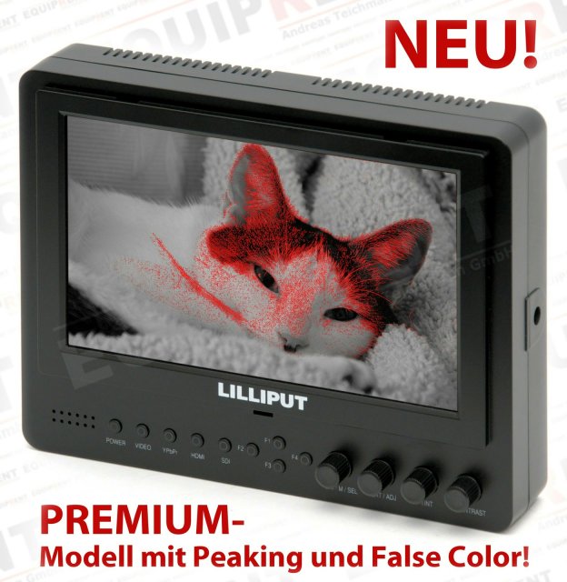 Peaking EQ507 Lilliput 665GL-70NP O/P: 18cm/7" LCD HDMI Monitor False Color 
