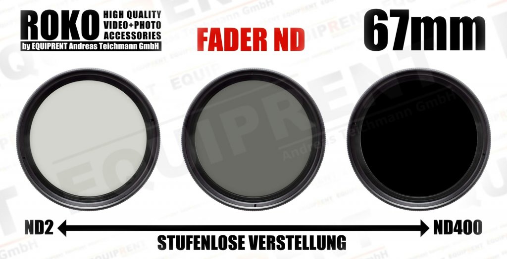 ROKO Slim Fader ND 67mm / Vari / Vario ND Filter (ND2-ND400)
